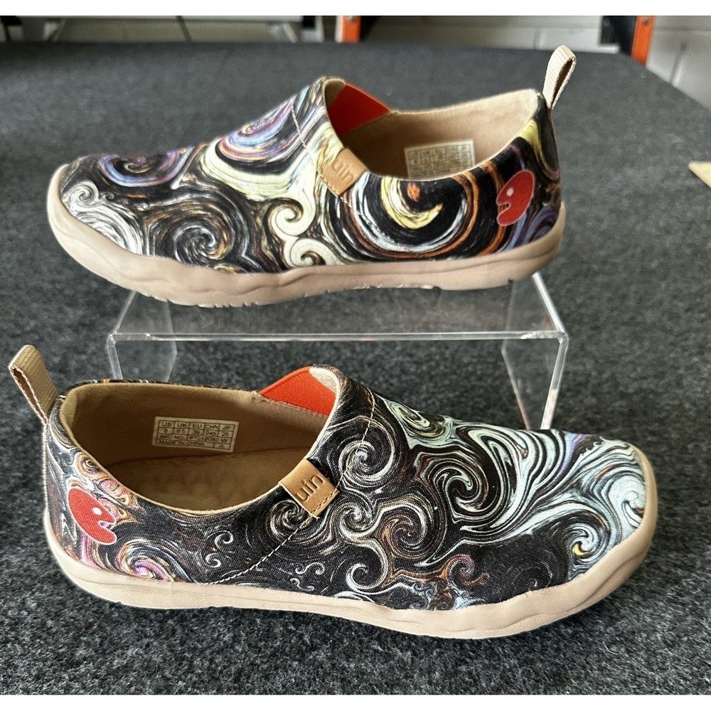 UIN Shoes Womens Sz 8  Starry Night Loafer Colorful Wearable Art Lightweight